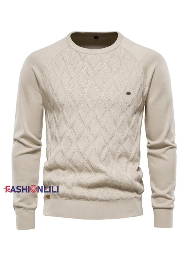 Men’s Casual Solid Color Knitted Sweater