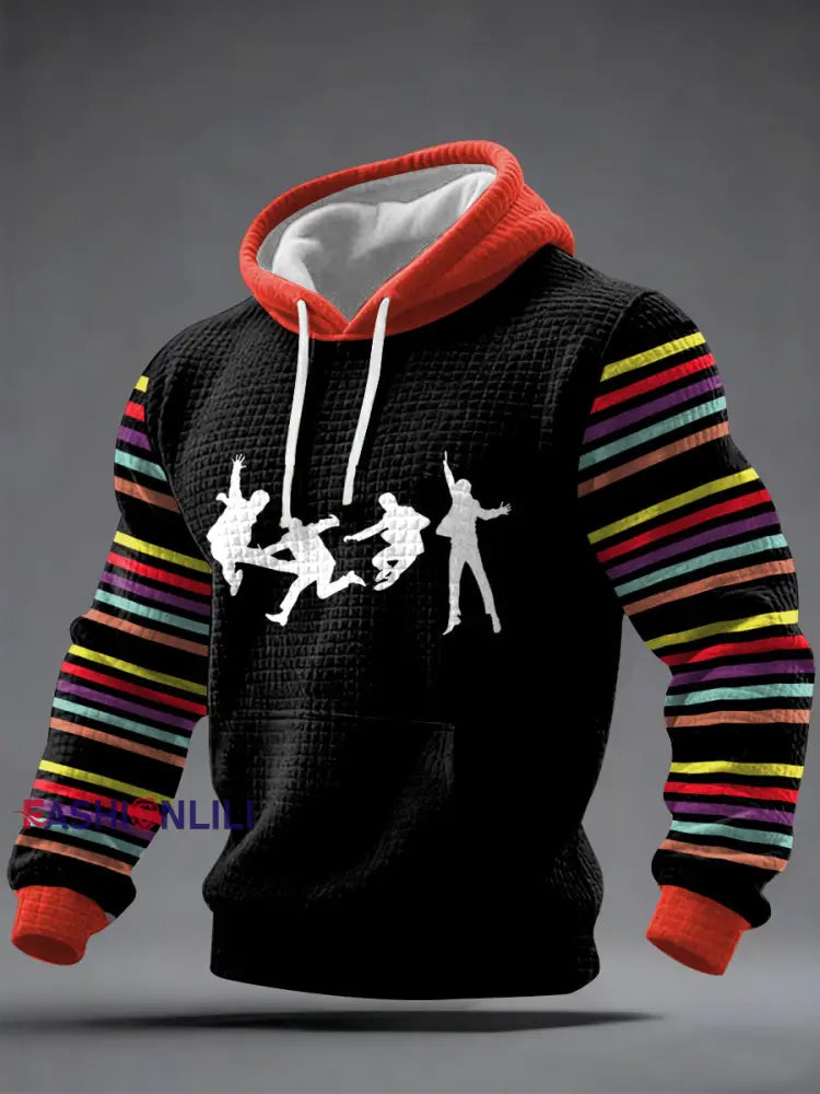 Men’s Classic Legendary Rock Band Print Gift For Fans Casual Checkered Hoodie Multicolour / S