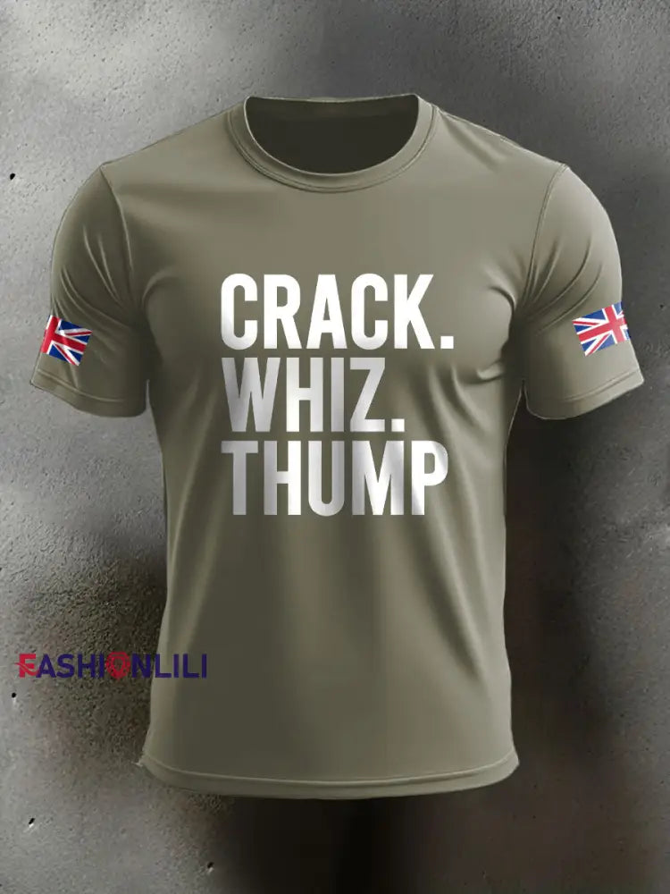 Men’s Crack Whiz Thump Veteran Printed T-shirt Army Green / S