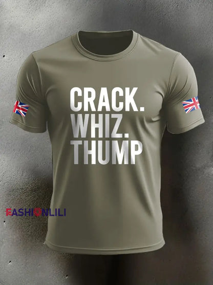 Men’s Crack Whiz Thump Veteran Printed T-shirt Army Green / S