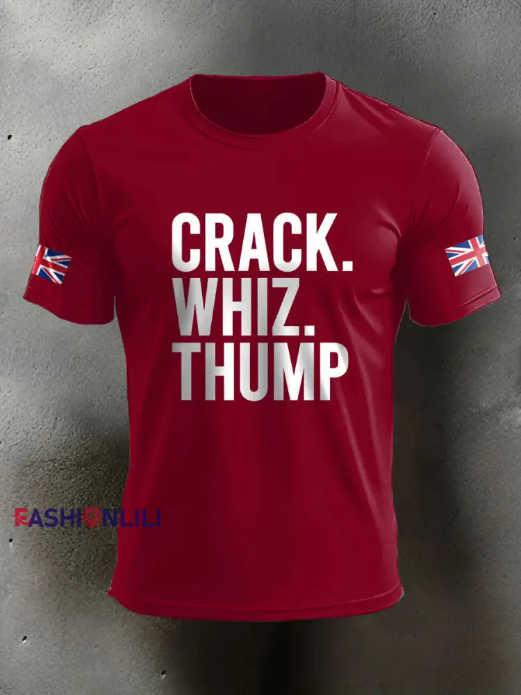 Men’s Crack Whiz Thump Veteran Printed T-shirt Deep Red / S