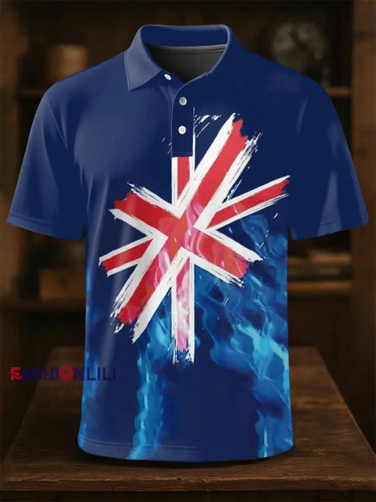 Men’s England Flag Art Casual Shirt As picture / S