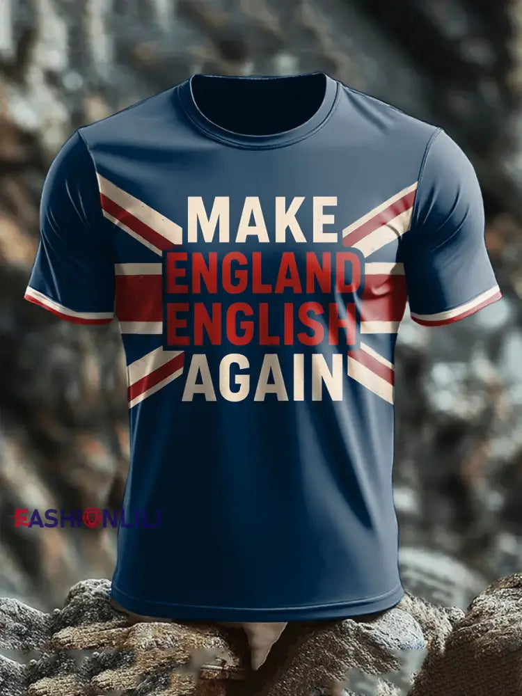 Men’s England Flag Printed Shorts Navy Blue / S