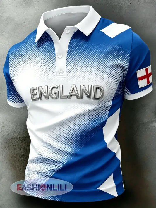 Men’s England Football Match Support Art Print Polo - A / S