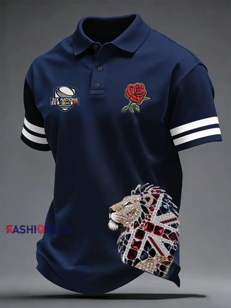 Men’s England Rugby Art Print Polo Shirt A / S