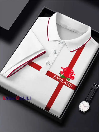 Men’s England Rugby Lover Printed Casual Tops White / S