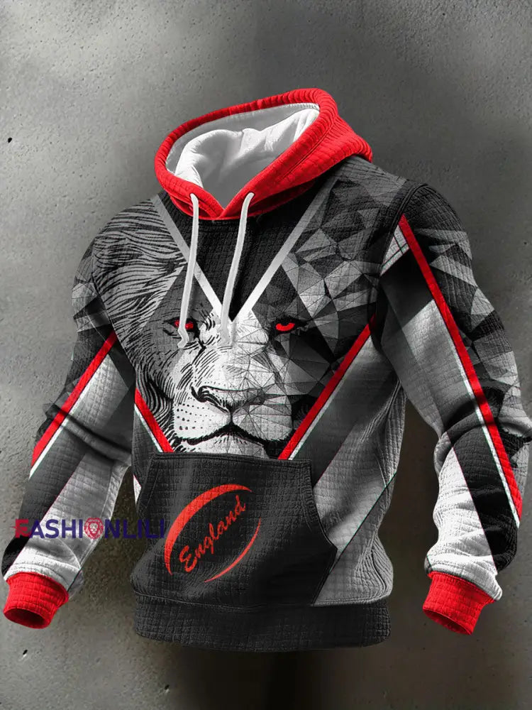 Men’s England Rugby Lover Printed Hoodie Black / S