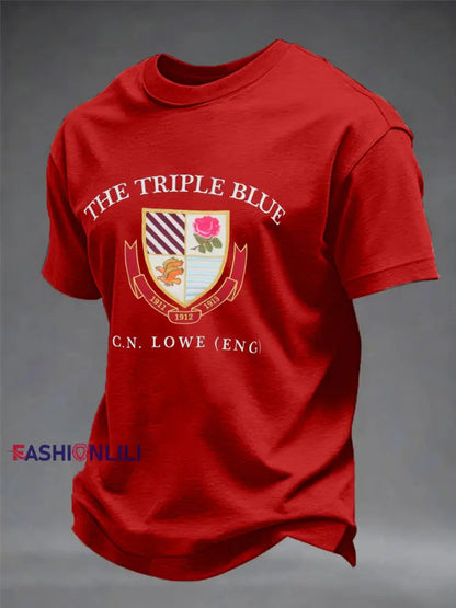 Men’s England Rugby Lover Printed imitation cotton short-sleeved T-shirt Pure Red / S