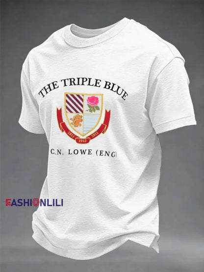 Men’s England Rugby Lover Printed imitation cotton short-sleeved T-shirt White / S