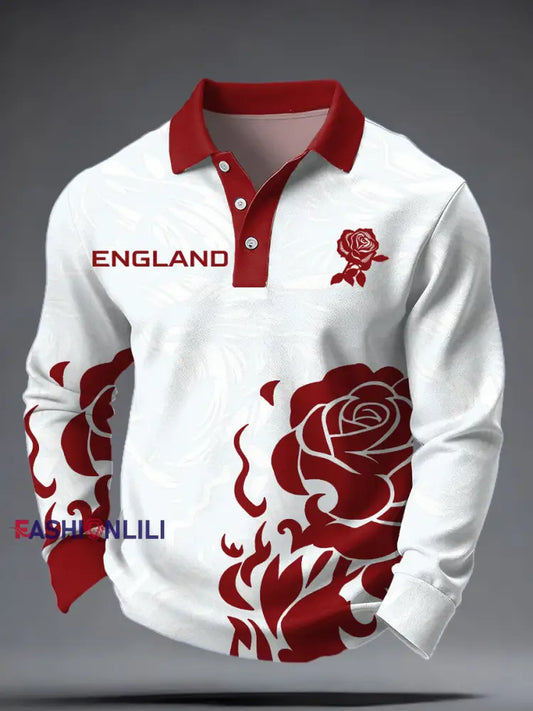 Men’s England Rugby Lover Printed long sleeve shirt As picture / S