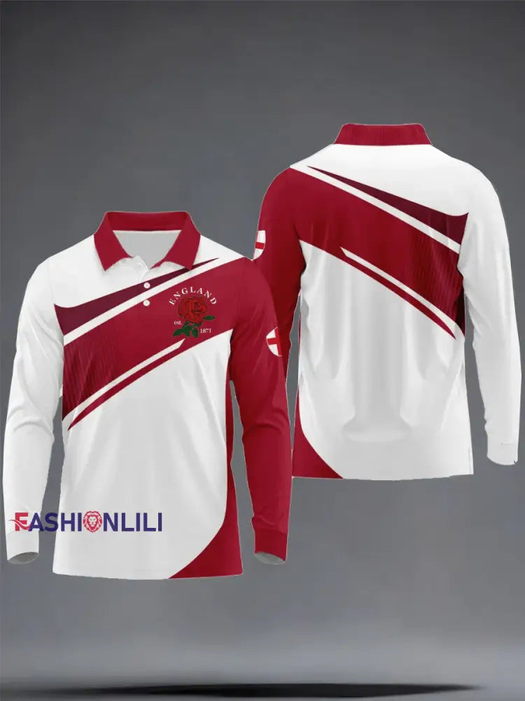 Men’s England Rugby Lover Printed long sleeve shirt As picture / S