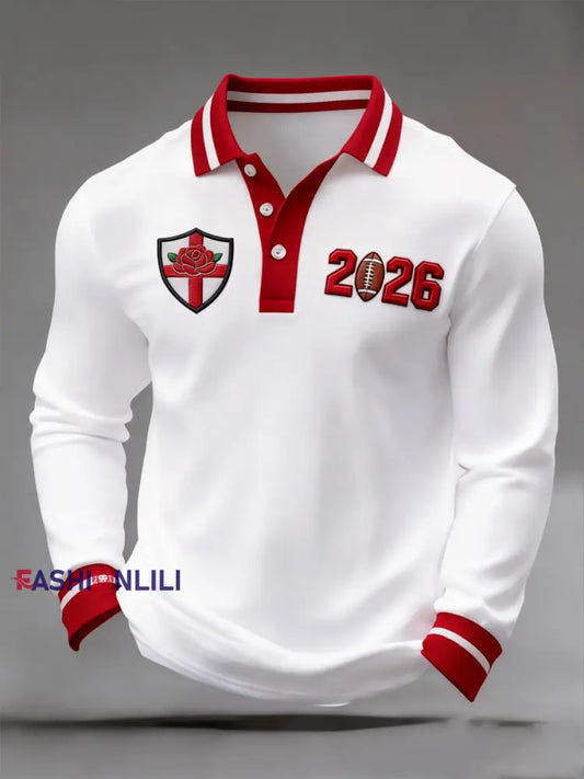 Men’s England Rugby Lover Printed long sleeve shirt As picture / S