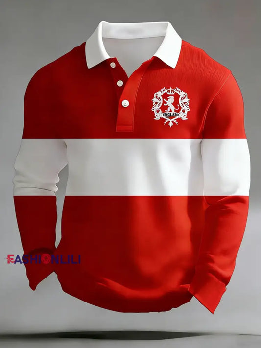 Men’s England Rugby Lover Printed long sleeve shirt As picture / S