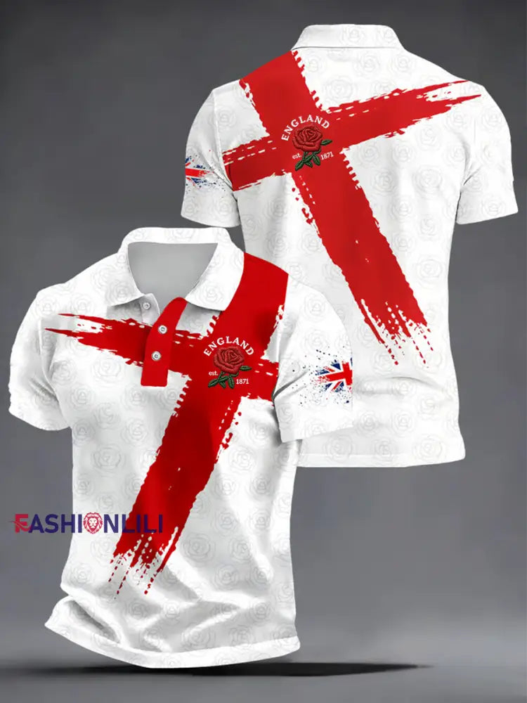 Men’s England Rugby Lover Printed polo shirt As picture / S