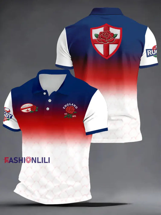 Men’s England Rugby Lover Printed polo shirt As picture / S