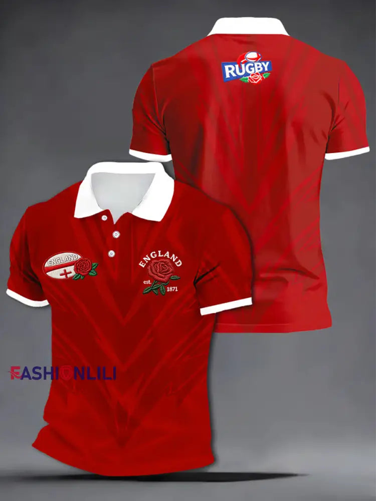 Men’s England Rugby Lover Printed polo shirt As picture / S
