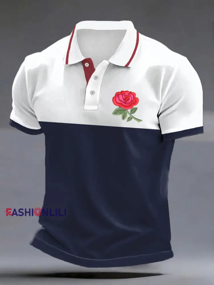 Men’s England Rugby Lover Printed polo shirt White / S