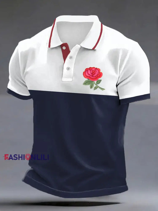 Men’s England Rugby Lover Printed polo shirt White / S