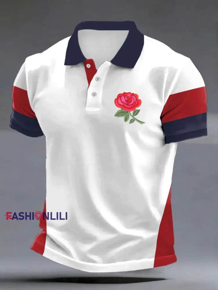 Men’s England Rugby Lover Printed polo shirt White / S