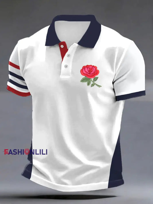 Men’s England Rugby Lover Printed polo shirt White / S