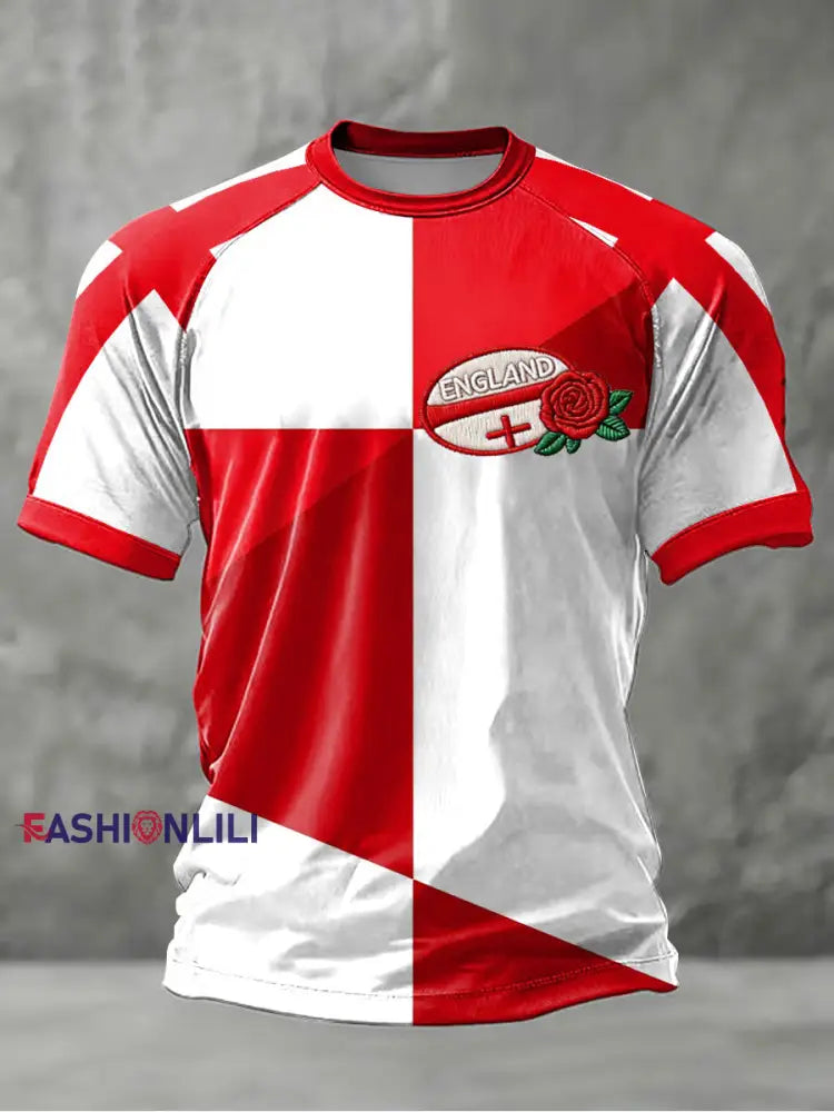 Men’s England Rugby Lover Printed short sleeve t-shirt As picture / S
