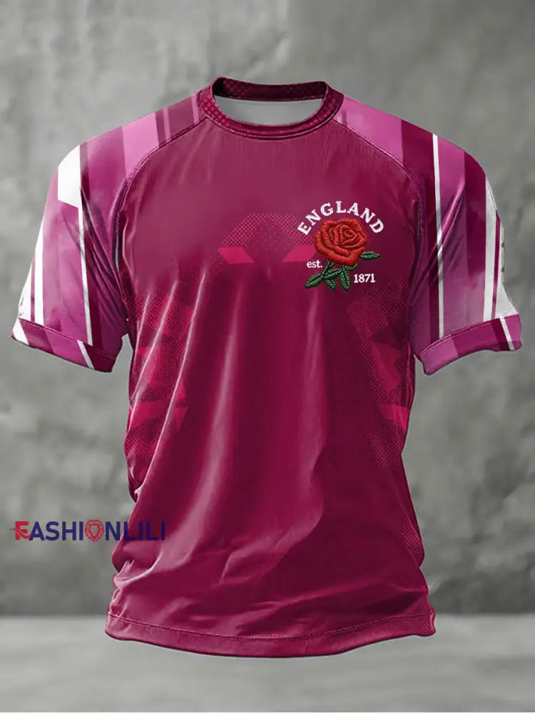 Men’s England Rugby Lover Printed short sleeve t-shirt As picture / S
