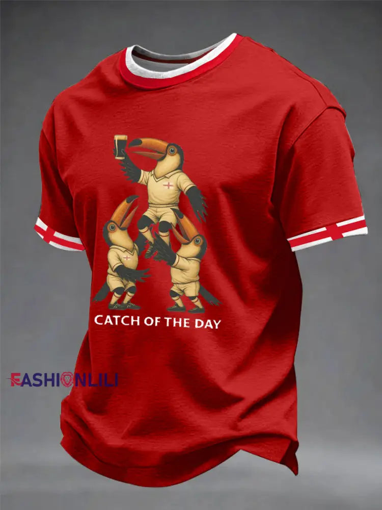 Men’s England Rugby Lover Printed short sleeves t-shirt Red / S