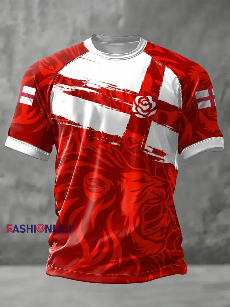 Men’s England Rugby Lover Printed T-shirt Red / S
