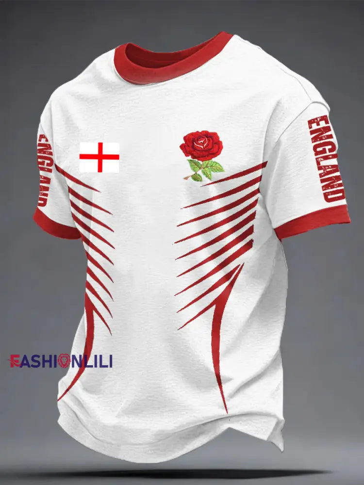 Men’s England Rugby Lover Printed T-shirt White / S
