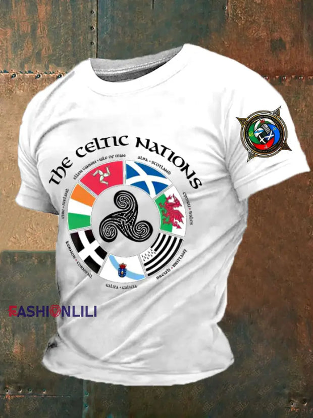 Men’s England Scotland Celtic Printed T-shirt White / S