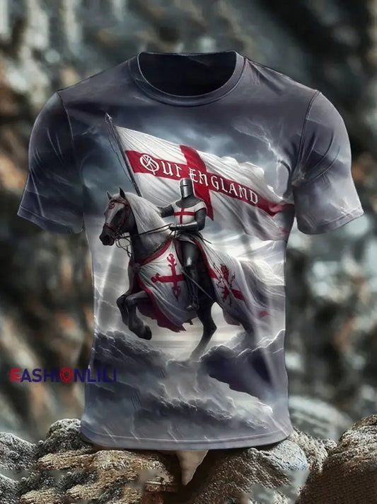 Men’s English Crusaders Printed short sleeves t shirt As picture / S