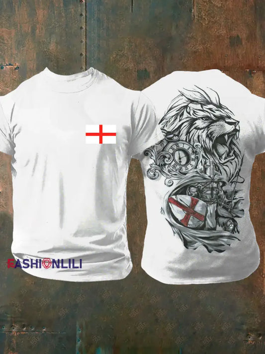 Men’s English Crusaders Printed short sleeves t shirt As picture / S