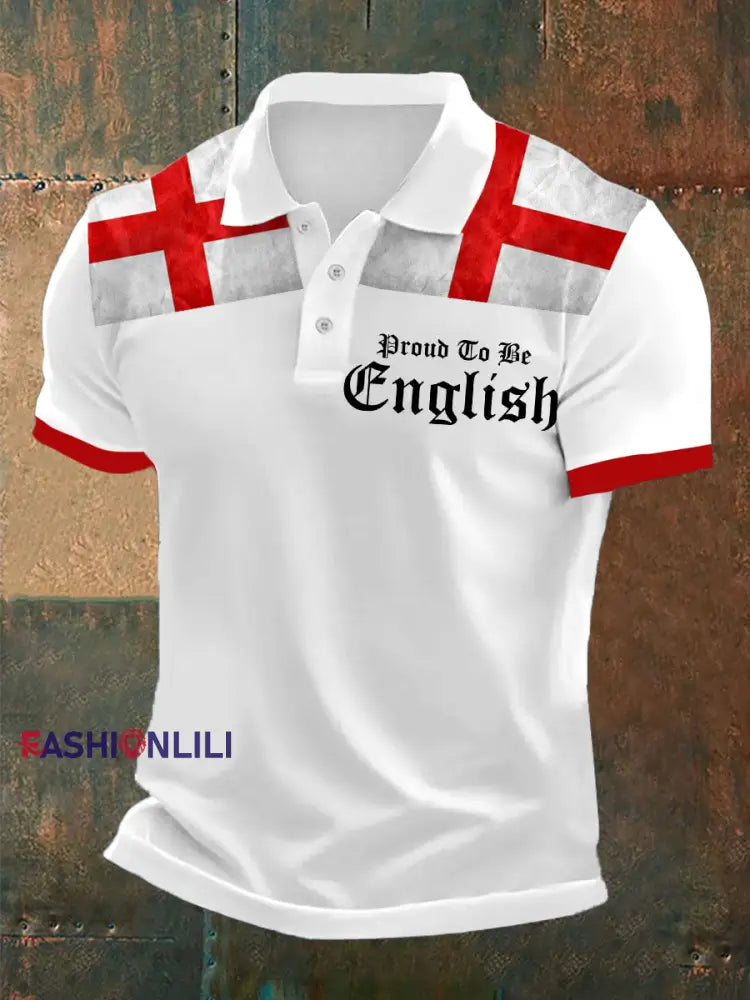 Men’s English Proud Polo Shirt White / S