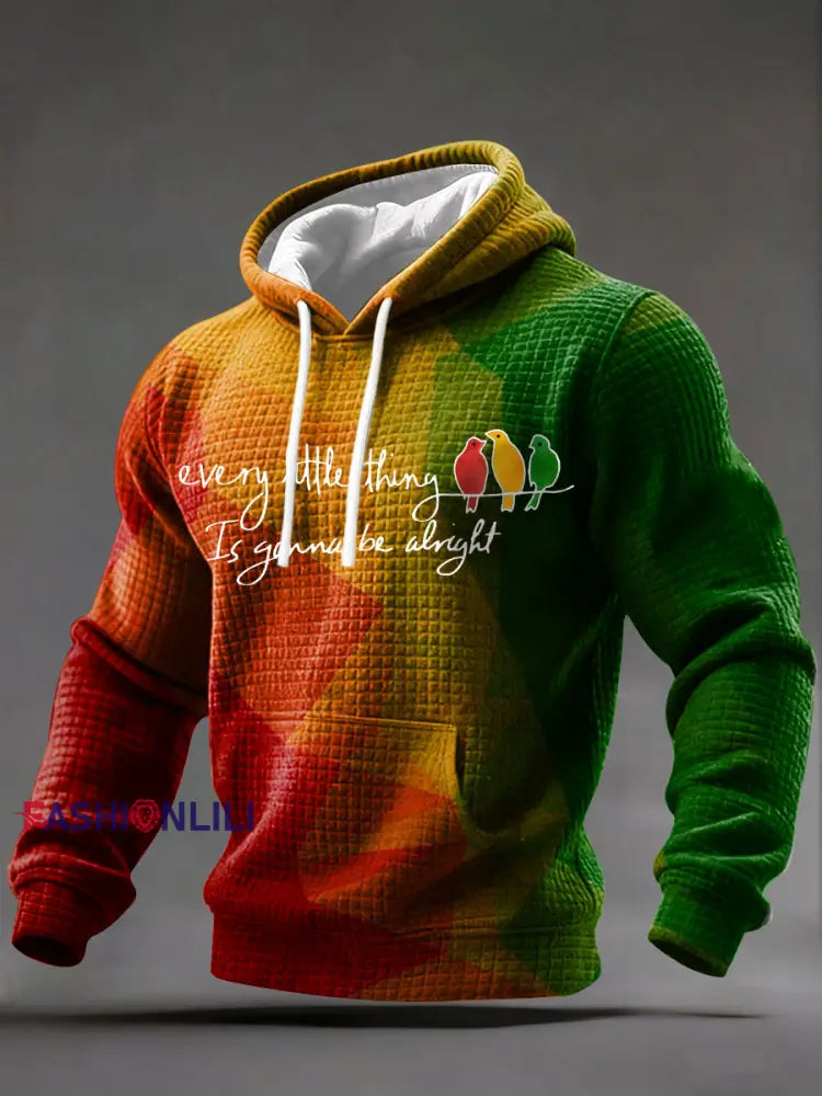 Men’s ’Every little thing is gonna be alright’ Hoodie As picture / S