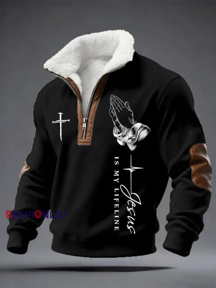 Men’s Faith Print Sweatshirt Black / S