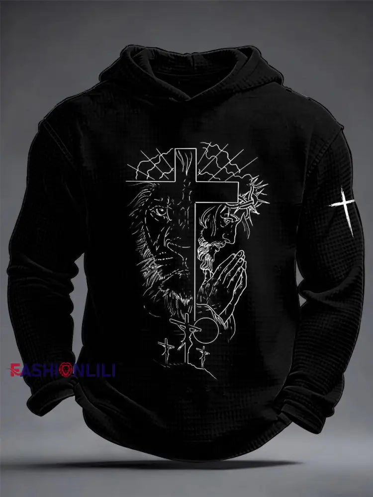Men’s Faith Waffle Hoodie Black / S