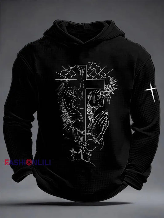 Men’s Faith Waffle Hoodie Black / S