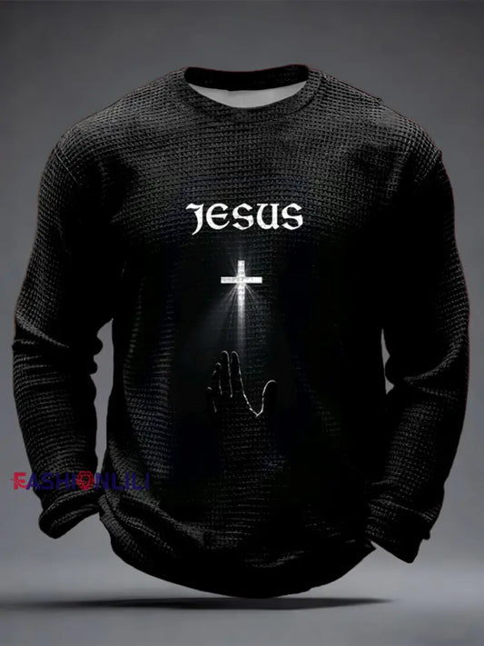 Men’s Faith Waffle Top Black / S