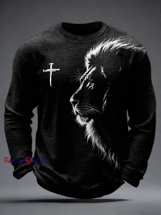 Men’s Faith Waffle Top Black / S