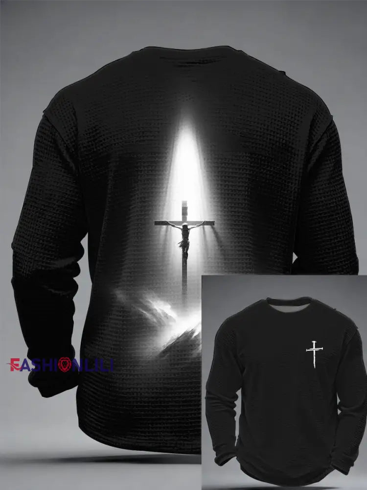 Men’s Faith Waffle Top Black / S