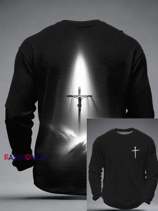 Men’s Faith Waffle Top Black / S