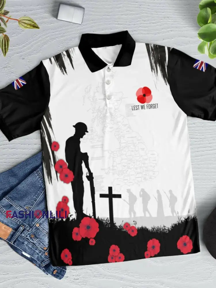 Men’s FOR THE FALLEN Short Sleeve Polo Shirt