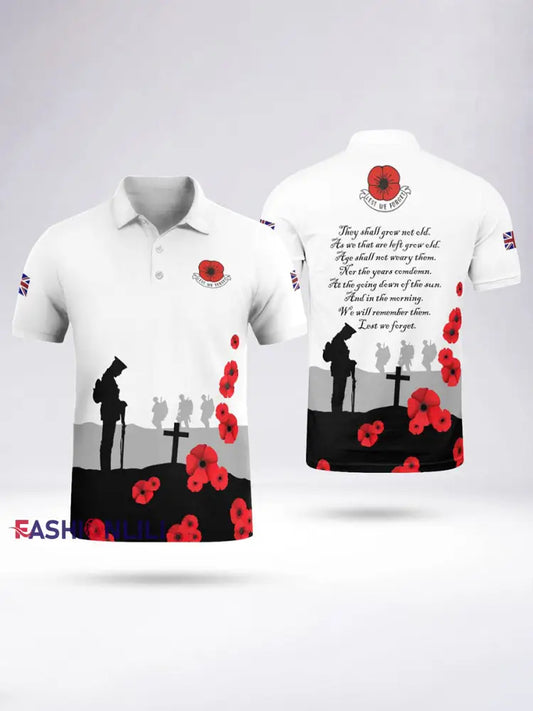 Men’s For The Fallen Short Sleeve Polo Shirt White / S