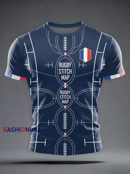 Men’s France Rugby Fan short sleeves t-shirt Navy Blue / S