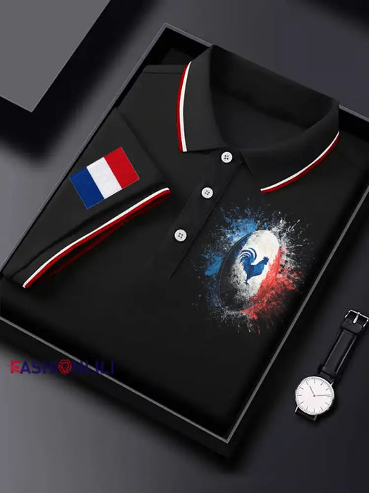 Men’s France Rugby Short Sleeve Shirt Black / S
