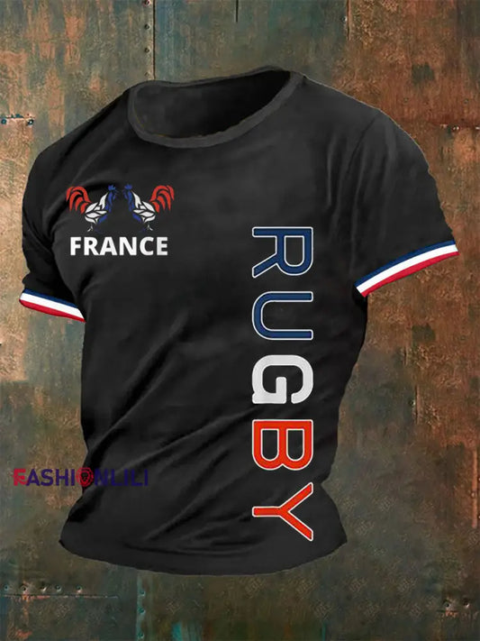 Men’s France Rugby Short Sleeves T-shirt Black / S