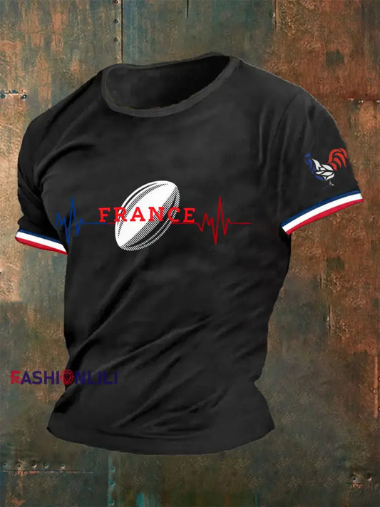 Men’s France Rugby Short Sleeves T-shirt Black / S