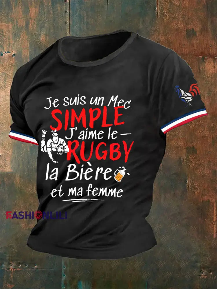 Men’s France Rugby Short Sleeves T-shirt Black / S