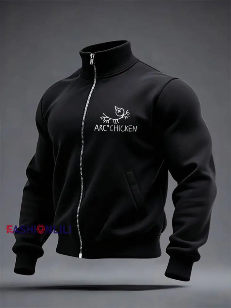 Men’s Funny Arc’chicken Jacket Black / S