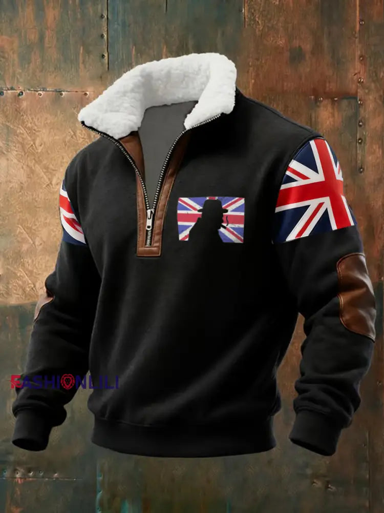 Men’s Funny Churchill Printed Hoodie Black / S